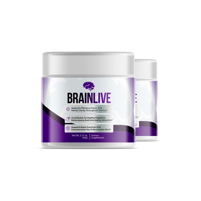 Two jars of BrainLive, a 60-day supply